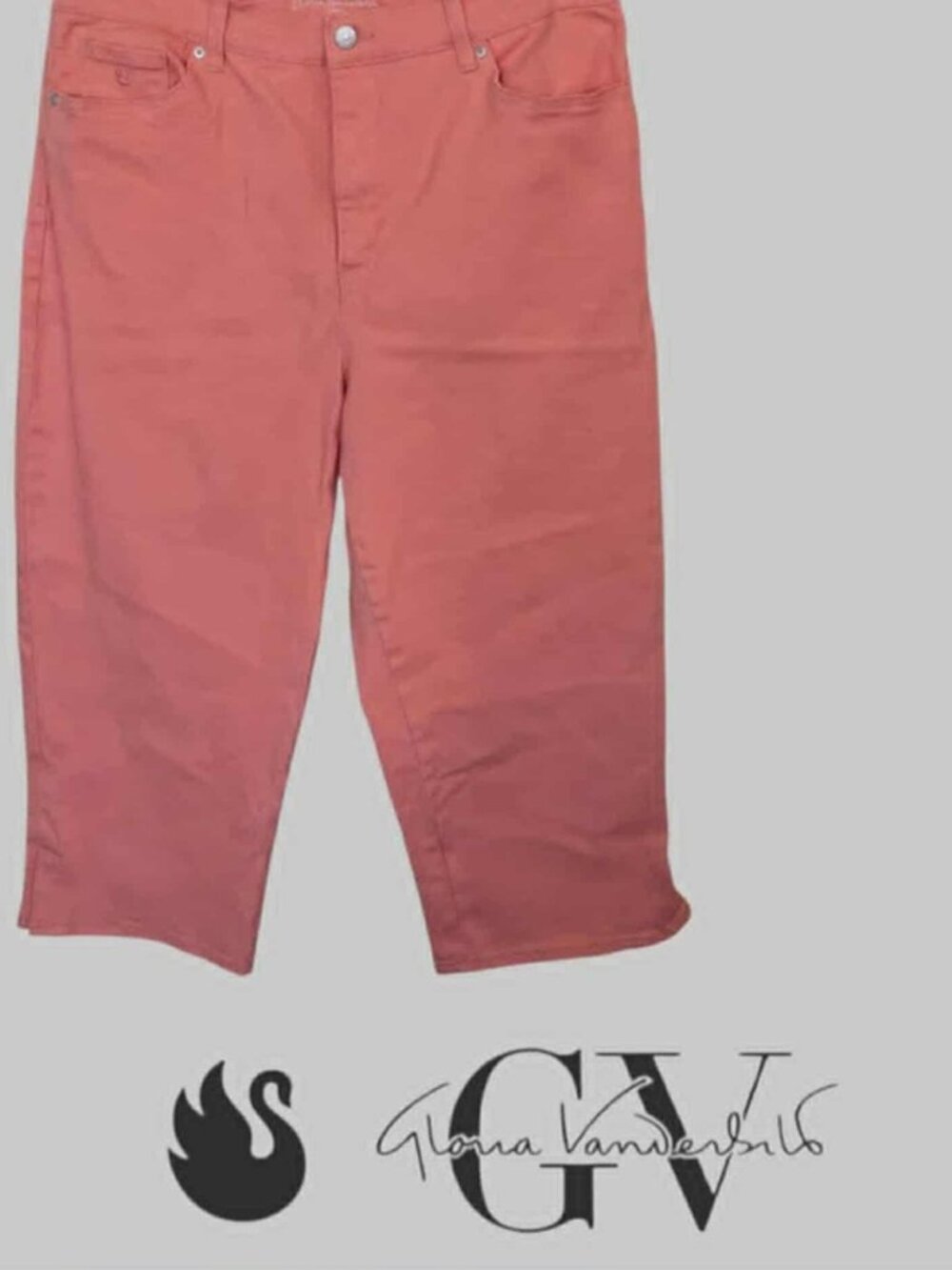 Gloria Vanderbilt Peach Amanda Casual Capri Summer Pants Womens 14